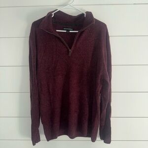 Burgundy Zip-Up Sweater for Men